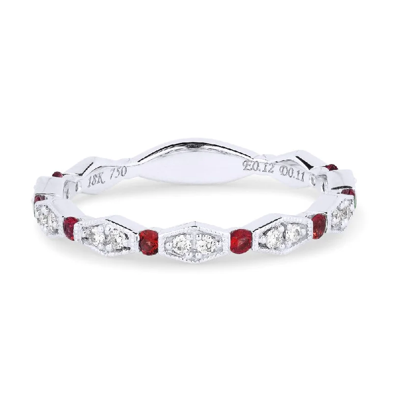 women sapphire engagement rings -14K White Gold,ruby Ring