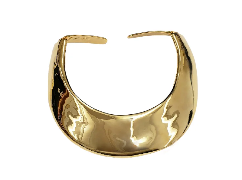 women halo necklaces -Polished Gold Collar Hinged Necklace