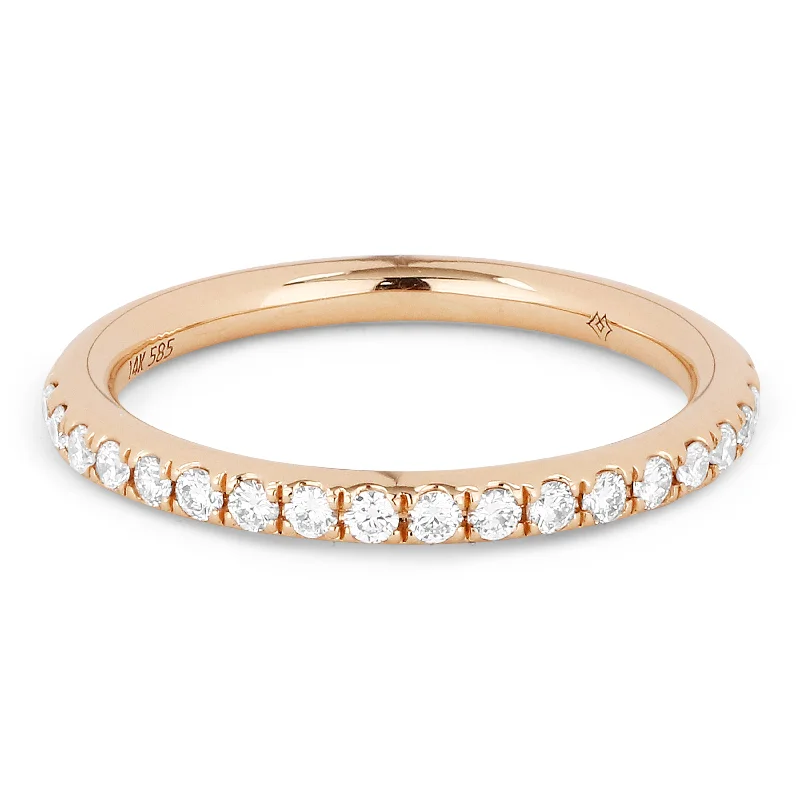 women luxury engagement rings -14K Rose Gold,white Diamond Ring