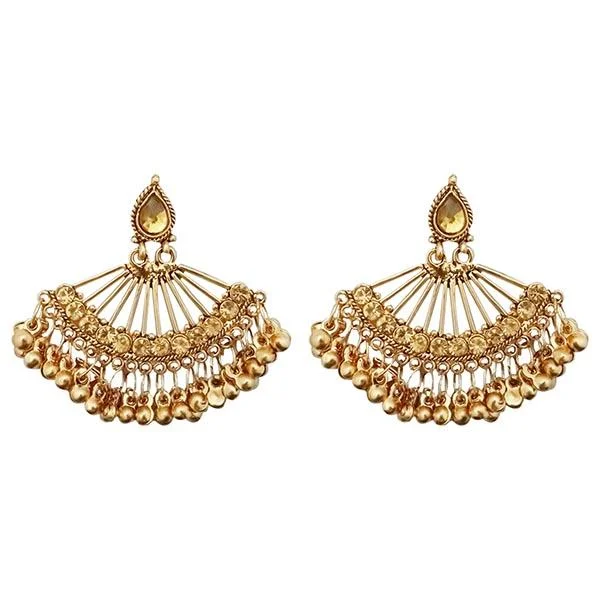 women art deco stud earrings -Kriaa Gold Plated Drop Chandbali Earrings - 1309638