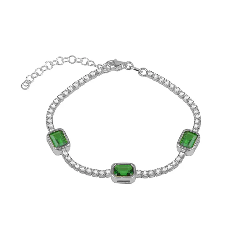 women minimalist bangles -THE GREEN EMERALD TENNIS BRACELET (CHAPTER II BY GREG YÜNA X THE M JEWELERS)