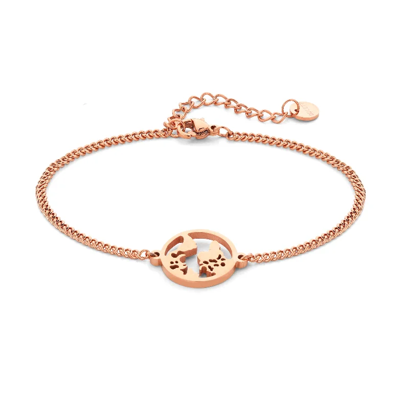 women crystal bangles -World bracelet rosé gold