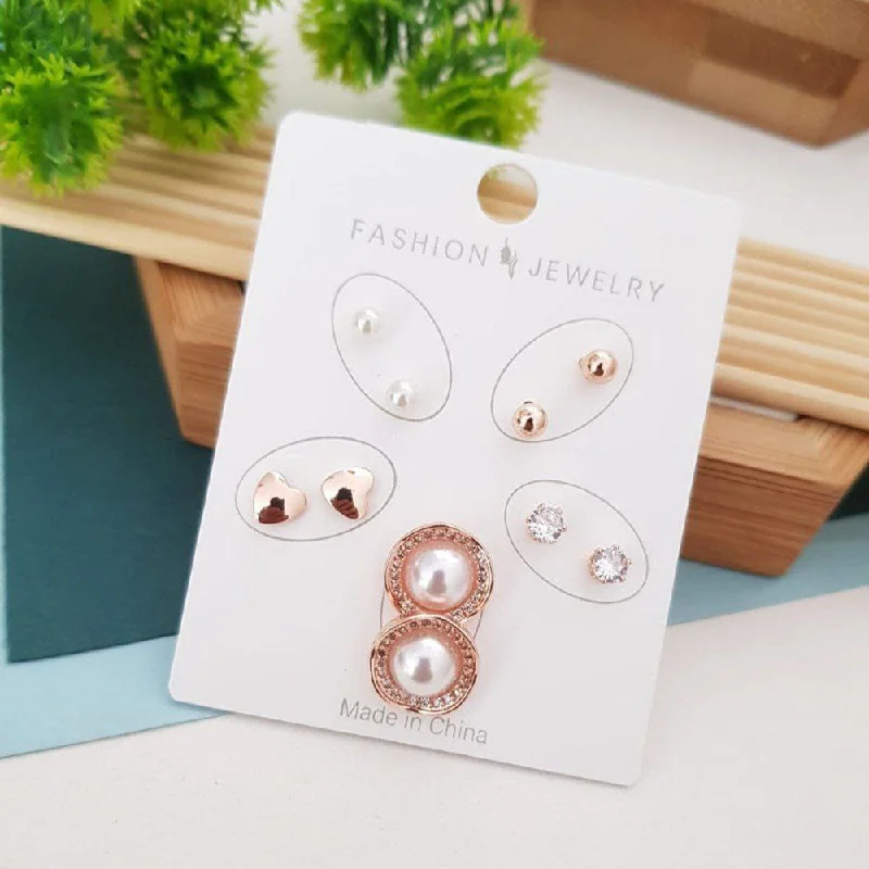 women matching earrings -Aamrapali Rose Gold Plated Austrian Stone Studs Earrings