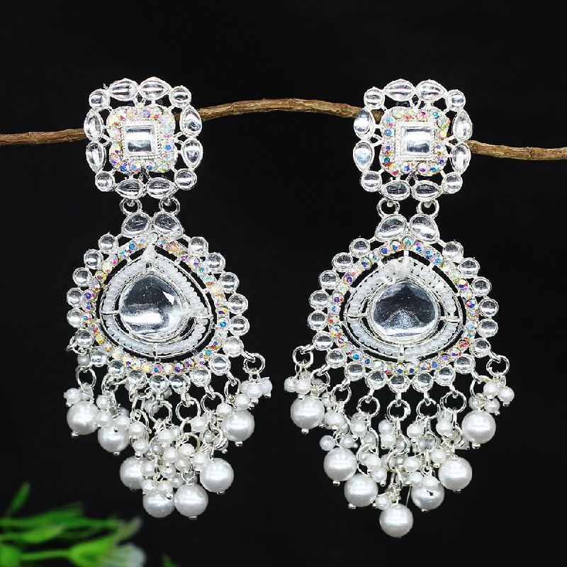 women gemstone earrings -Mahavir Oxidised Plated Dangler Earrings