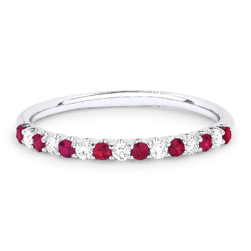 women diamond-accent engagement rings -14K White Gold,ruby Ring