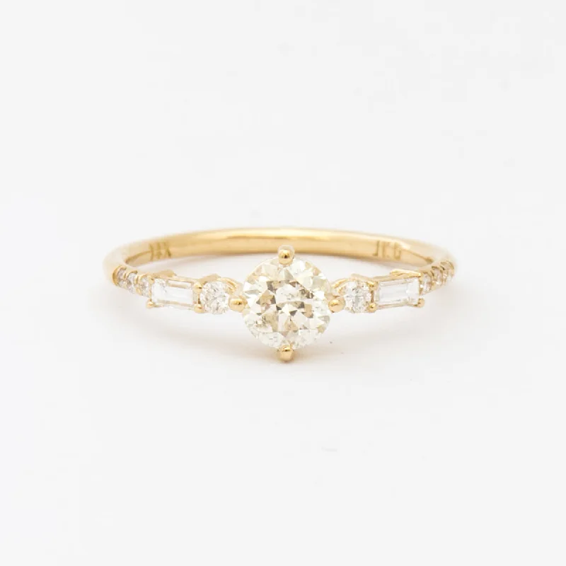 women delicate rings -Diamond Solitaire Etude Ring