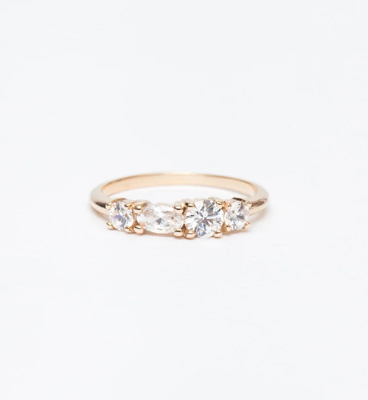 women cushion diamond rings -Linear Diamond Ring