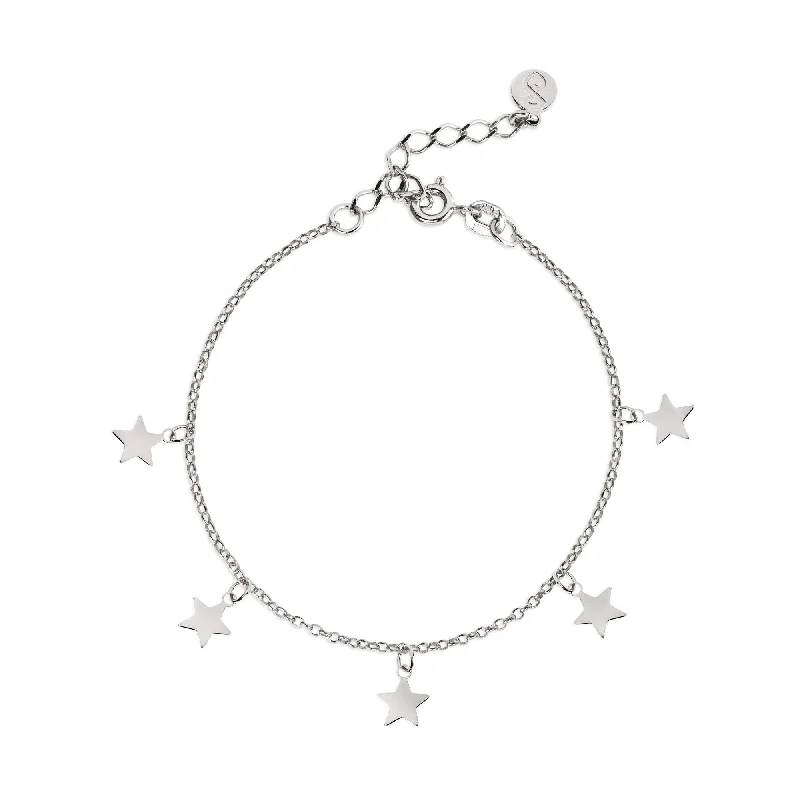 women personalized bracelets -Mini Stars Silver Bracelet