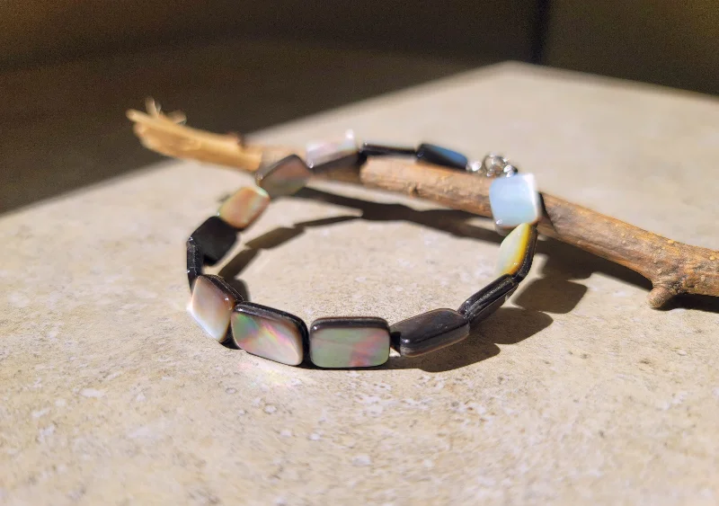 women multicolor bangles -Abalone Stream Bracelet