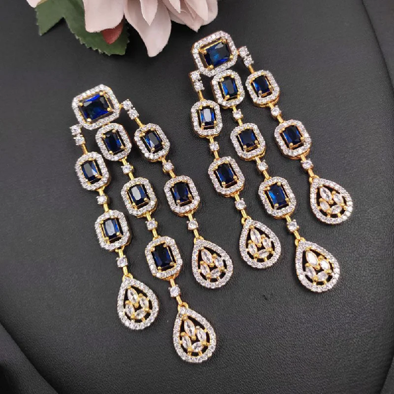 women chic earrings -Aamrapali Gold Plated AD Dangler Earrings