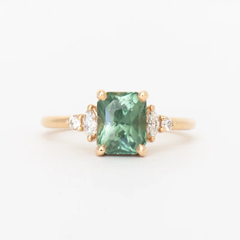 women vintage diamond rings -2.46 ct Seafoam Sapphire Desi Ring