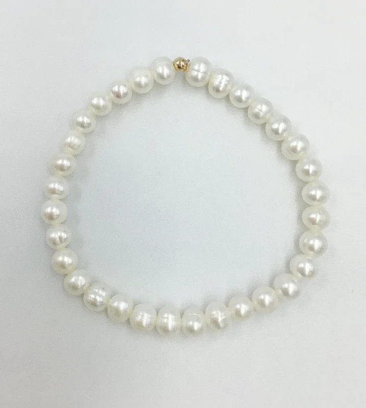 women custom gemstone bracelets -Freshwater Pearl Bracelet - 5mm