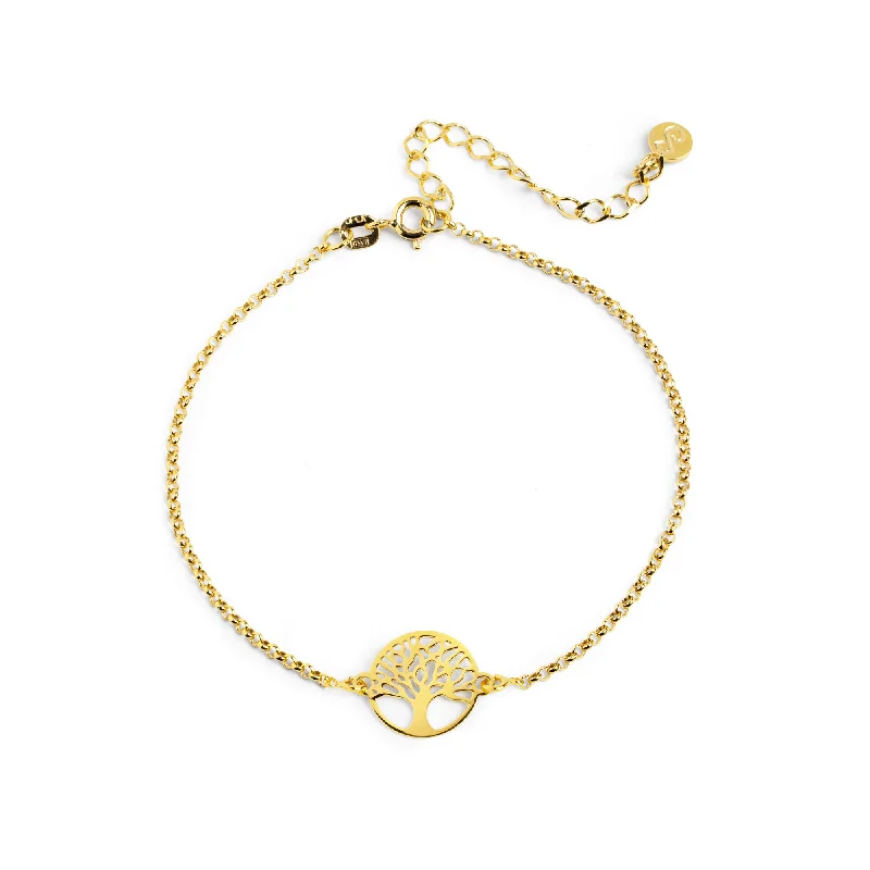 women pearl bracelets -Tree of Life Gold Bracelet