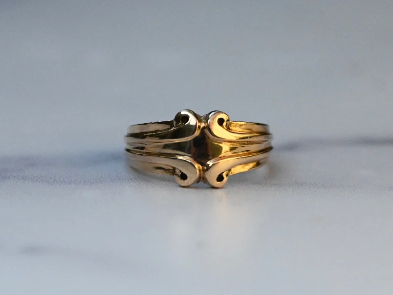 women wedding rings -Symmetrical Scroll 14k Gold Ring Band- Made to Order