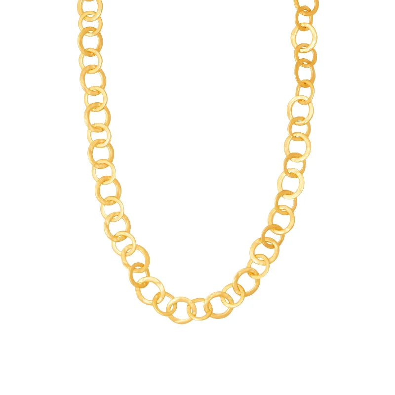 women designer necklaces -Satin Gold Open Ring Necklace