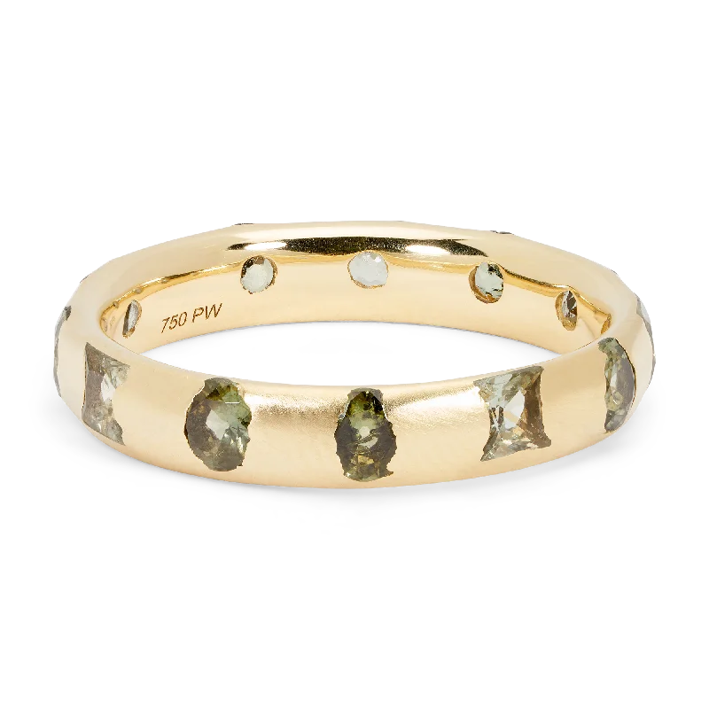 women delicate rings -Green Mixed Cut Celeste Ring - Size 7 - 11360