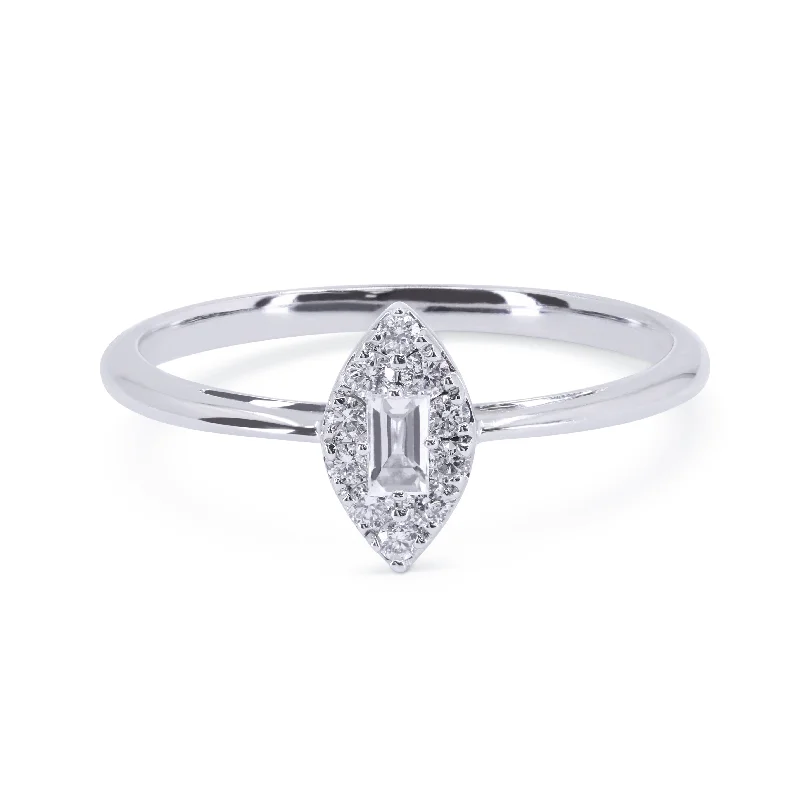 women moissanite engagement rings -14K White Gold,white Diamond Ring