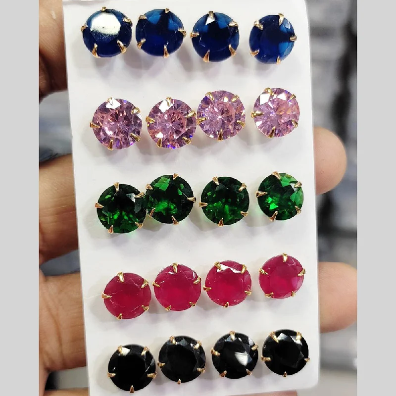 women mismatched earrings -Aamrapali Crystal Stone Stud Earrings