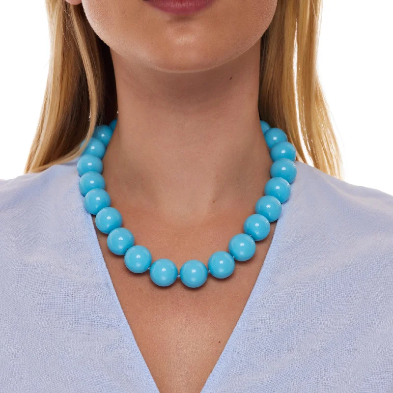 women infinity necklaces -Turquoise Bead Necklace