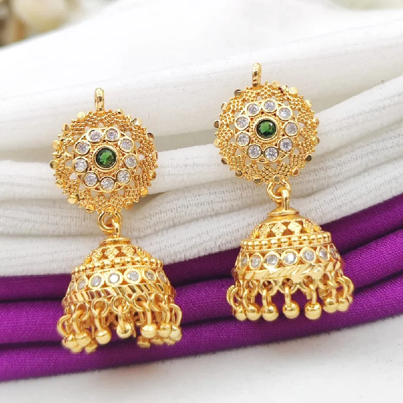 women drop earrings -Fancyla Gold Plated Austrian Stone Jhumki Earrings