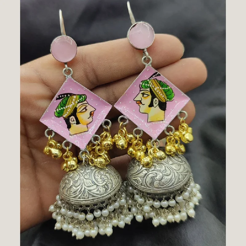 women statement drop earrings -Fancyla 2 Tone Plated Maharaja Style Ghungroo Jhumki Earrings