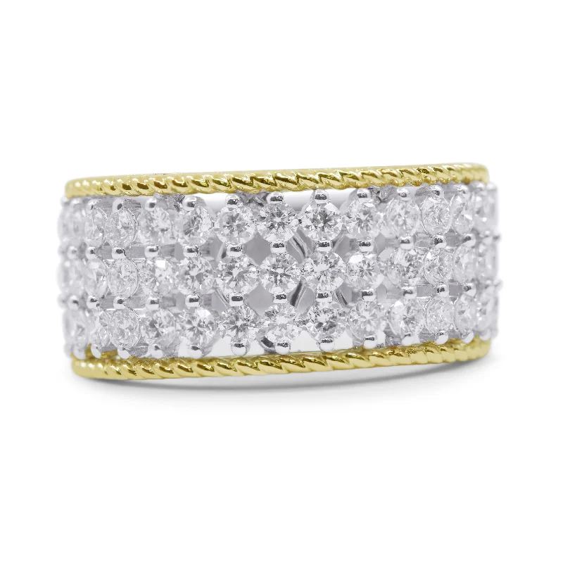 women affordable engagement rings -14K White And Yellow Gold,white Diamond Ring