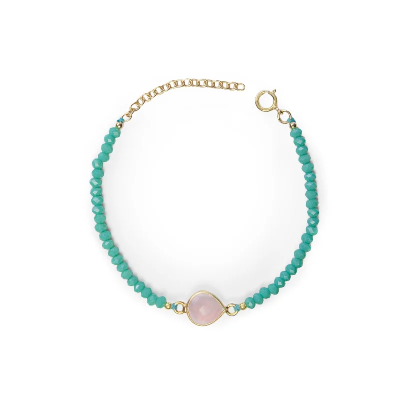 women large bangles -Turquoise Drop Gold Bracelet