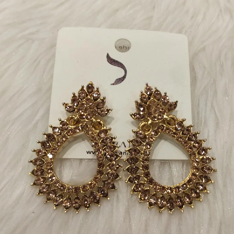 women silver earrings -Dhwani Gold Plated Austrian Stone Dangler Earrings