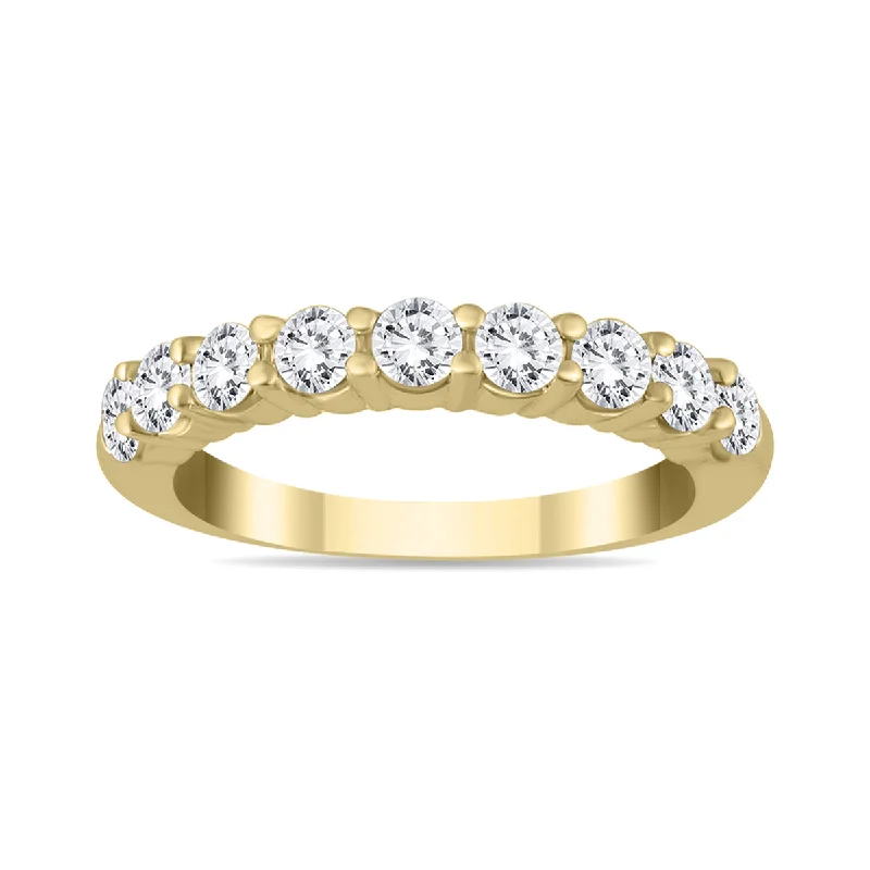 women designer engagement rings -1 3/8 Carat Tw Diamond Wedding Band In 14K Yellow Gold