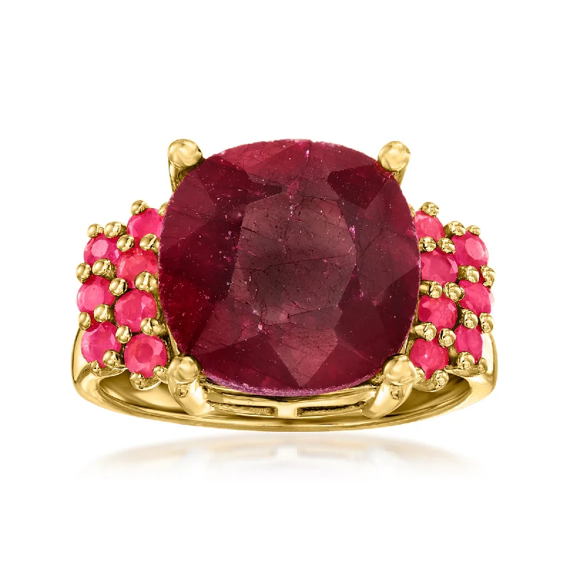 women men’s solitaire engagement rings -Ross-Simons Ruby Ring in 18kt Gold Over Sterling