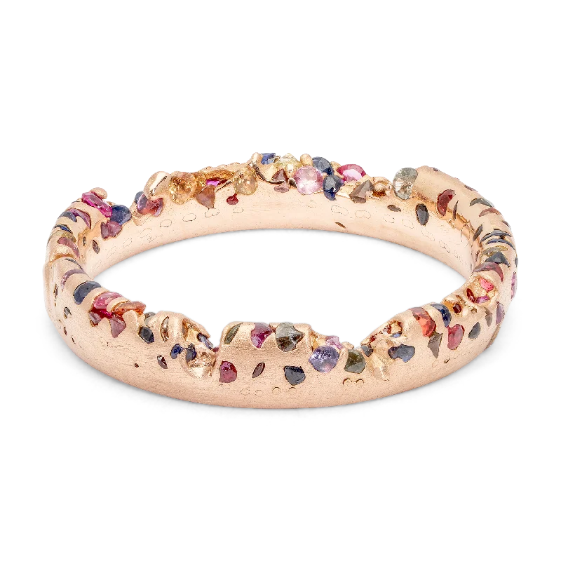 women wedding ring sets -Rainbow Constellation Ring in Rose - Size 5 - 9932