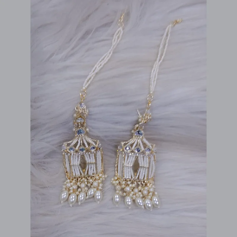 women butterfly earrings -SNERA Gold Plated Kundan Stone And Pearl Dangler Earrings