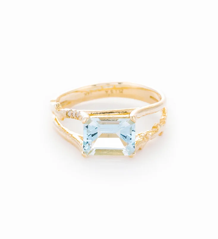 women custom rings -Aquamarine Floating Ring