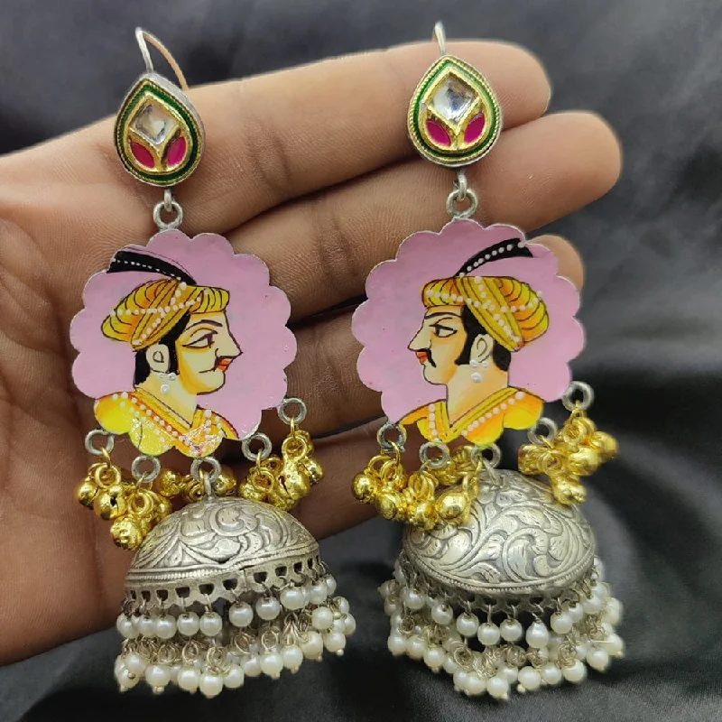 women simple earrings -Fancyla 2 Tone Plated Maharaja Style Ghungroo Jhumki Earrings