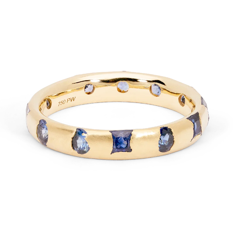 women eternity rings -Blue Mixed Cut Celeste Ring - Made to Order