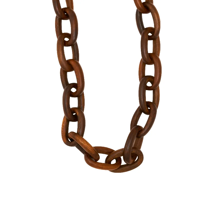 women spiral necklaces -Wooden Link Necklace