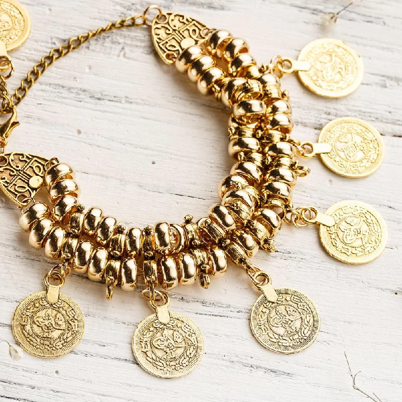 women custom bracelets -Bohemian Coin Bracelet/Anklet