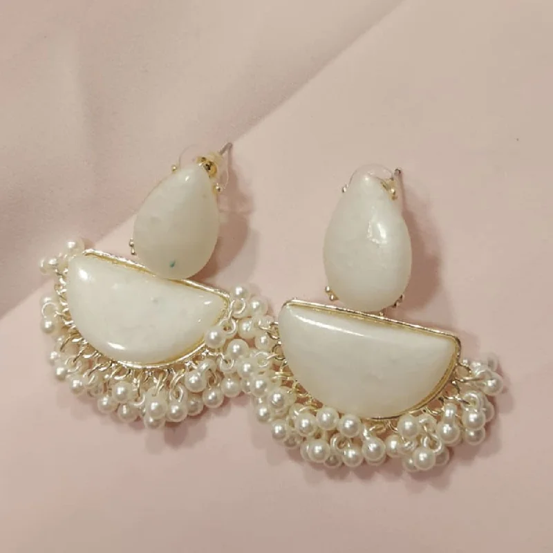 women diamond stud earrings -Raddhi Jewels Lastest Fashion Pearl Drop Chandbali Earrings For Women