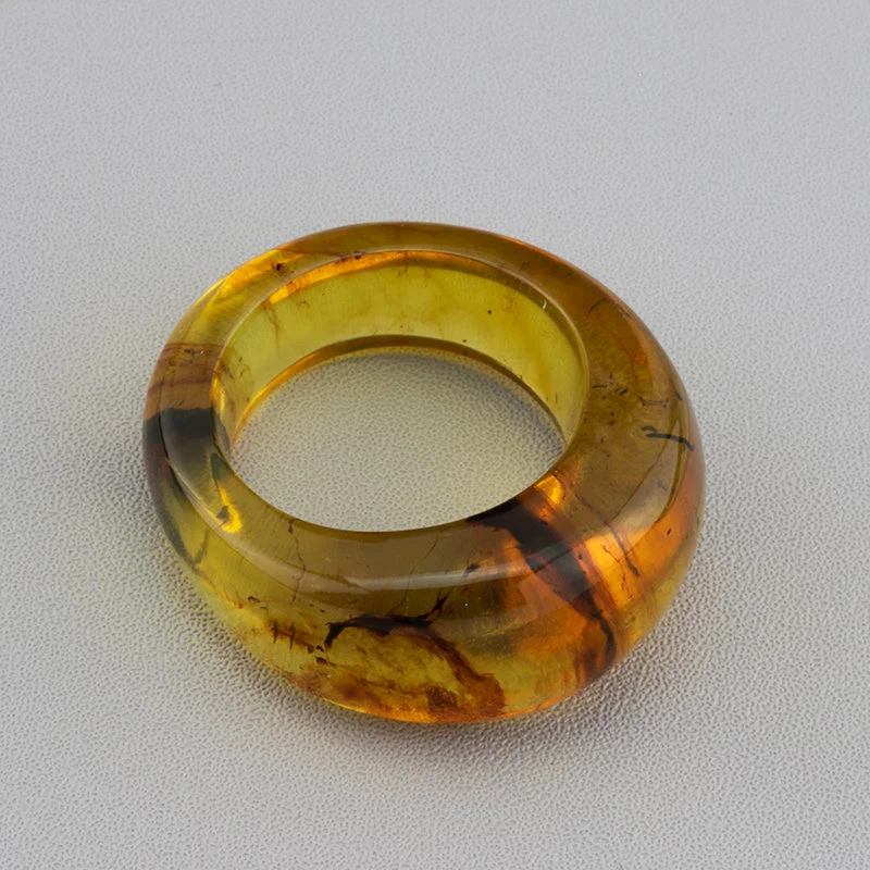 women custom wedding bands -Solid Amber Ring from Chiapas Mexico