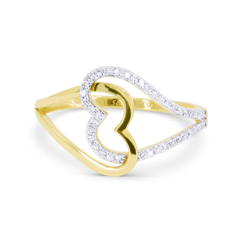 women cushion engagement rings -14K White And Yellow Gold,white Diamond Ring