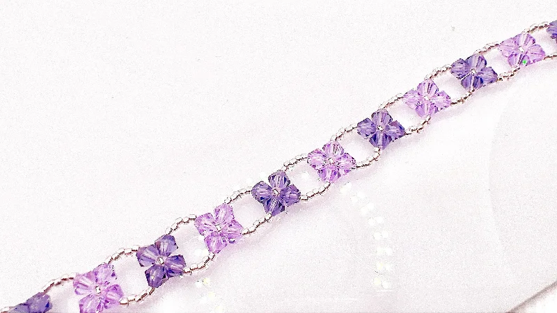 women oval bangles -Purple Forget Me Not Bracelet