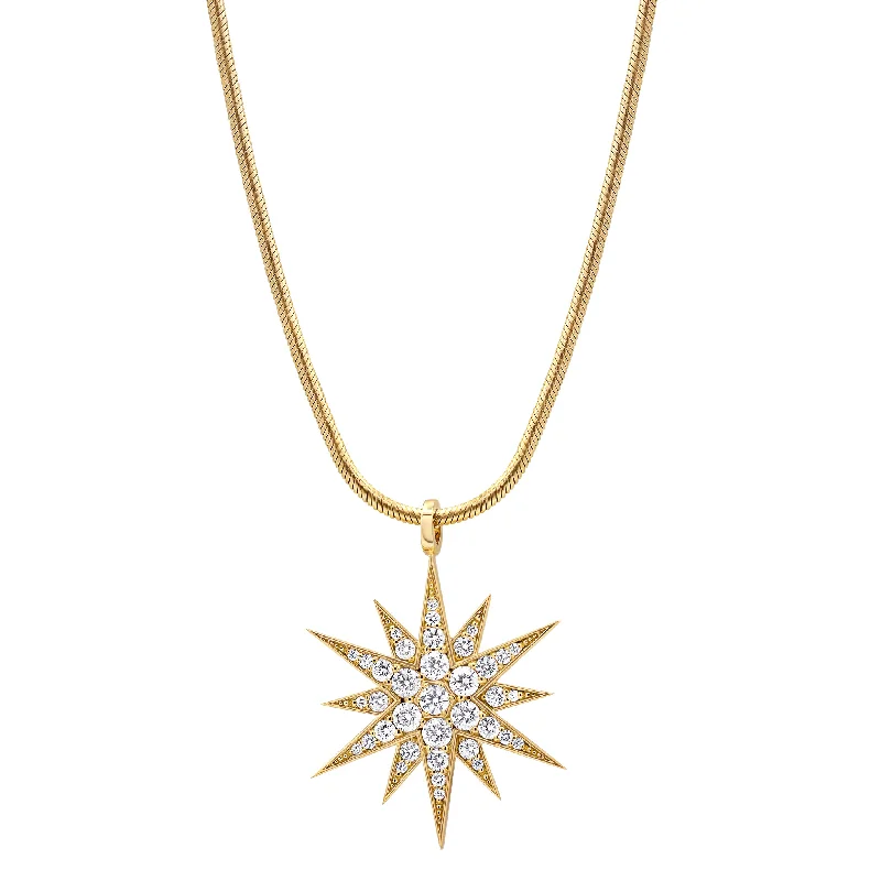 women monogram necklaces -Vintage Large Star Pendant Necklace