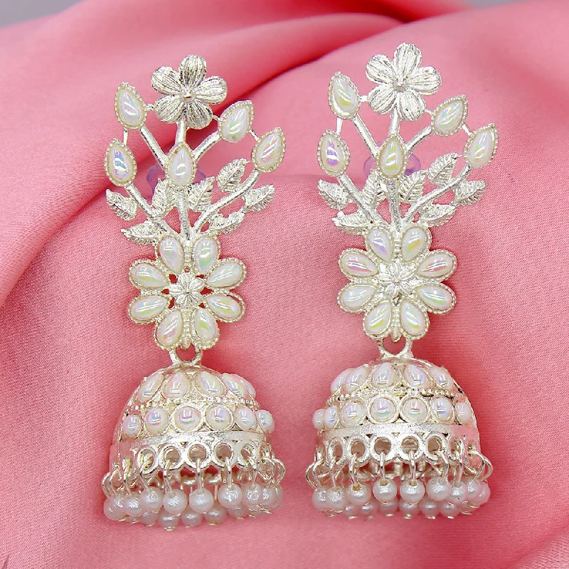 women heart earrings -Mahavir Floral Jhumki Earrings