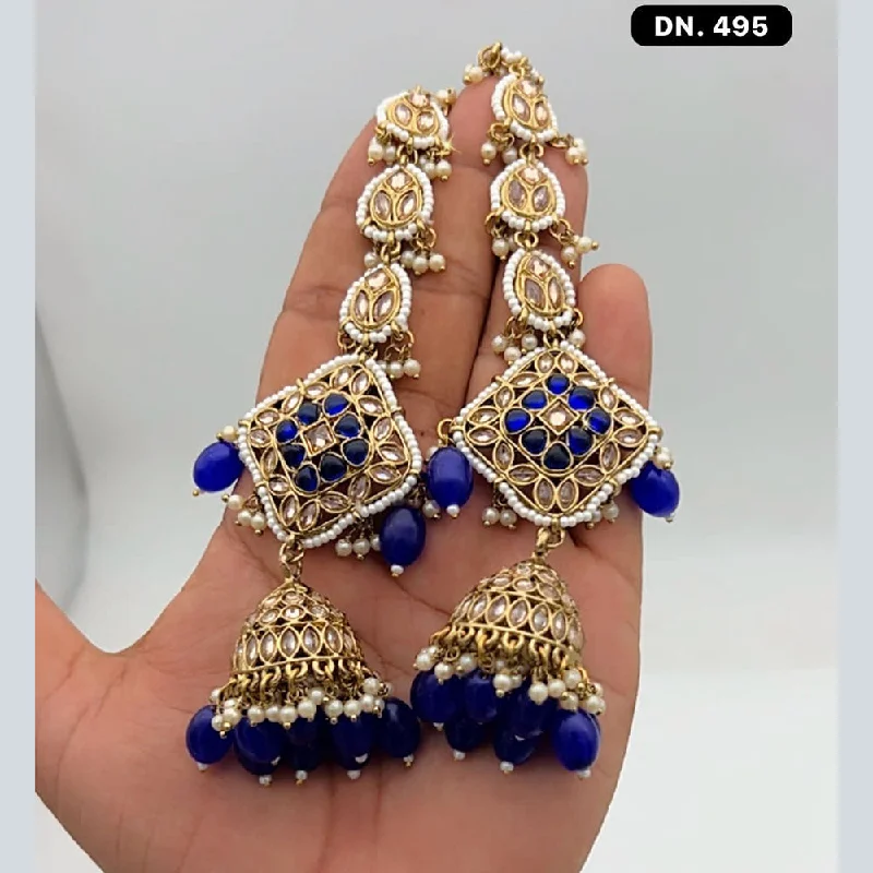 women colorful hoop earrings -JCM Jewellery Gold Plated Beads Kanchain Jhumki Earrings