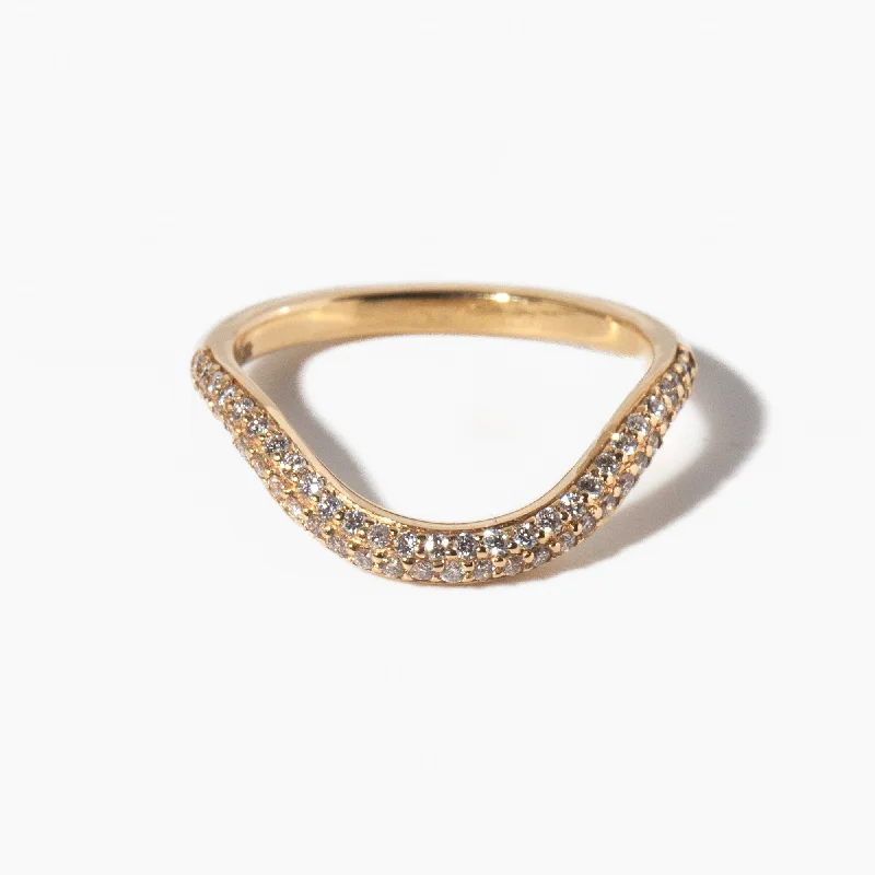 women modern wedding rings -Micropavé Piscine Band