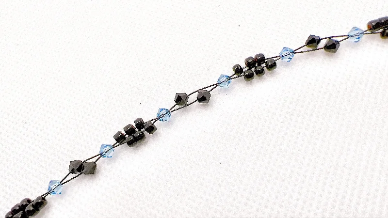 women crystal bracelets -Blue Topaz Crystal Miyuki Bead Bracelet