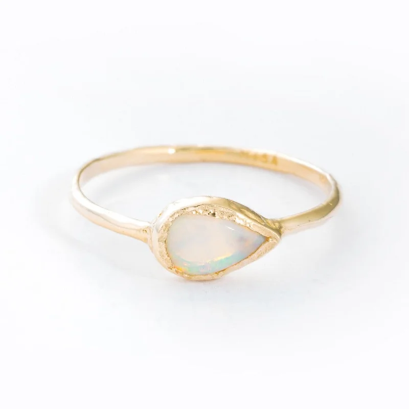 women yellow gold rings -Compass Opal Ring