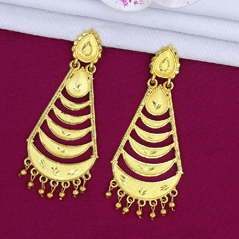 women personalized earrings -Mahavir Dye Gold Plated Dangler Earrings