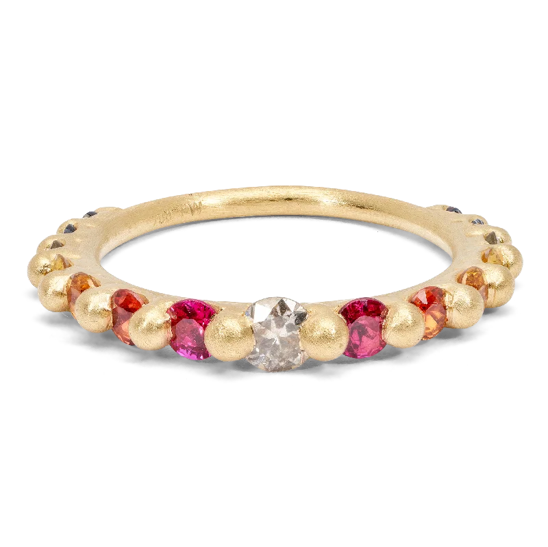 women luxury rings -Rainbow Jasmine Ring with Diamonds - Size 5 - 9766