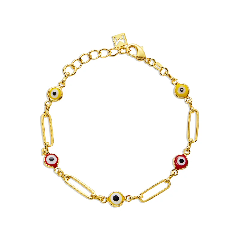 women luxury bangles -THE OPEN REDA LINK EVIL EYE BRACELET